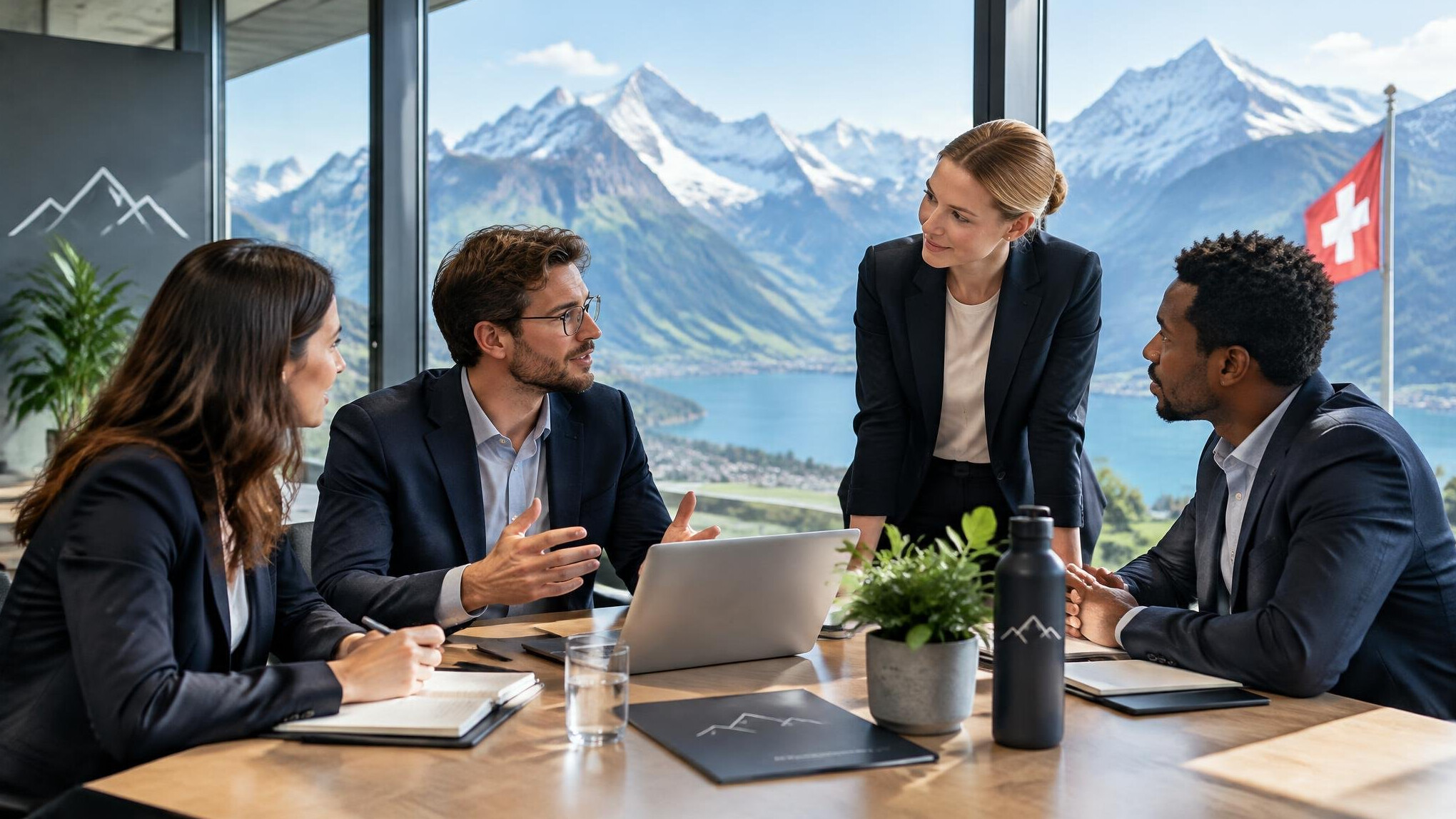 swiss mountain business view